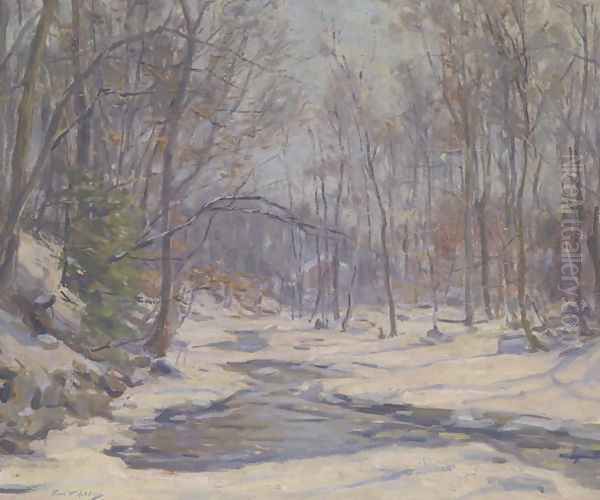 A Winter Morning Oil Painting by Frank Townsend Hutchens