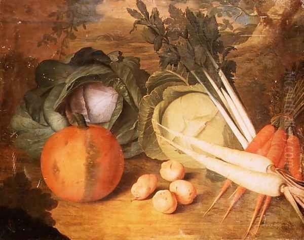 Still Life of Vegetables Oil Painting by Leonhart Hubner