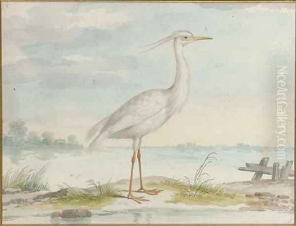 A white heron Oil Painting by Pieter the Younger Holsteyn