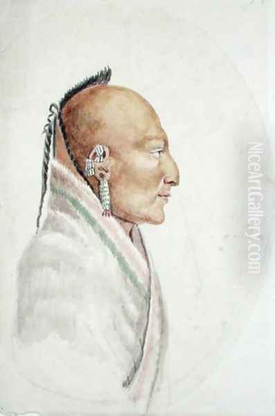 Cachasunghia Chief of the Little Osage Oil Painting by Anne Marguerite Hyde de Neuville