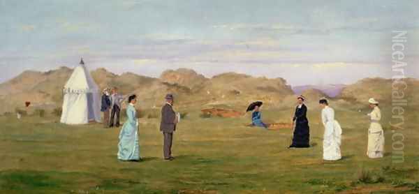 Ladies Match at Westward Ho Oil Painting by Francis Powell Hopkins