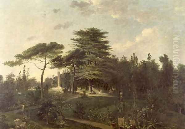 The Cedar of Lebanon in the Jardin des Plantes Oil Painting by Jean-Pierr Houel