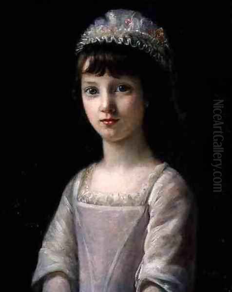 Portrait of a Girl in a Cap Oil Painting by John Camillus Hone