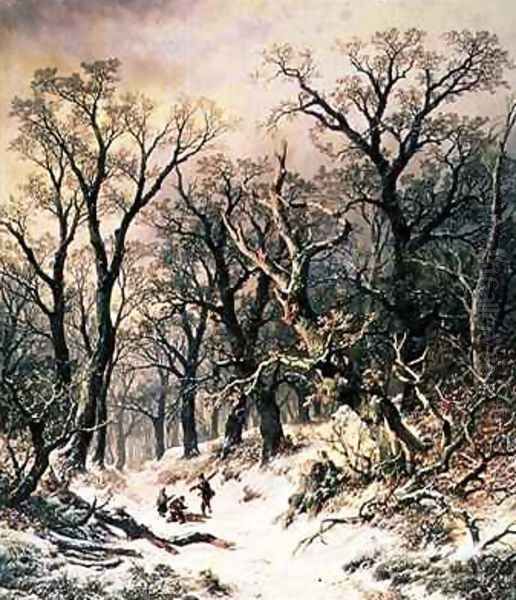 The Forest Oil Painting by R. Van Hannen