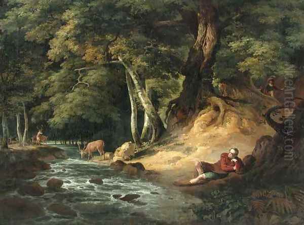 Jacques and the Wounded Stag Oil Painting by William and Romney, George Hodges