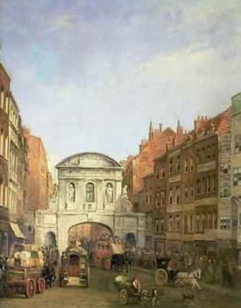 Temple Bar From the Strand Oil Painting by William Haines