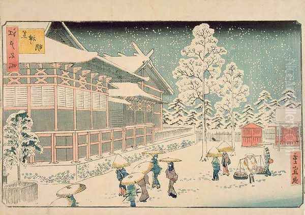 Shiba Jimmei Shrine from the series Famous Places in Edo Oil Painting by Hiroshige II (Ichiusai Shigenobu)