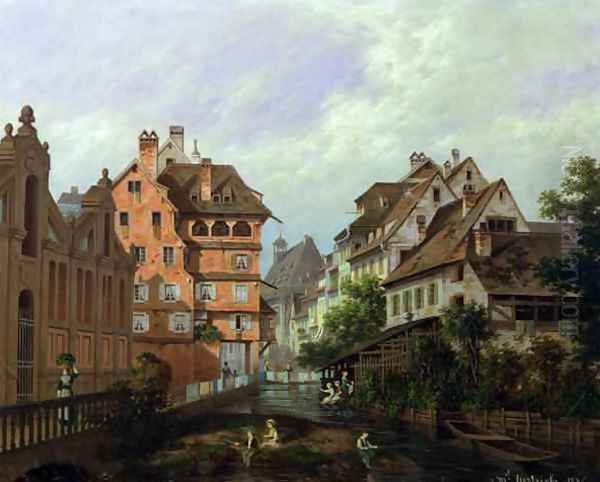 Rue des Tanneurs Colmar Oil Painting by Michel Hertrich