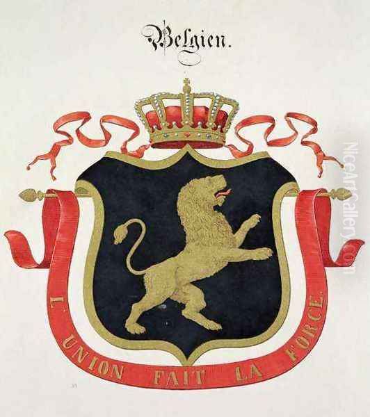 Arms of the Belgian Royal Family Oil Painting by C. Hildebrandt