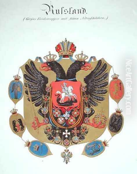 Arms and shield of the state of Imperial Russia Oil Painting by C. Hildebrandt