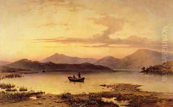 Loch Etive from Bonawe Evening Oil Painting by George Edwards Hering