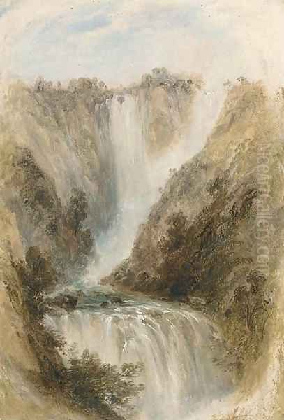 The falls of Terni Oil Painting by George Edwards Hering