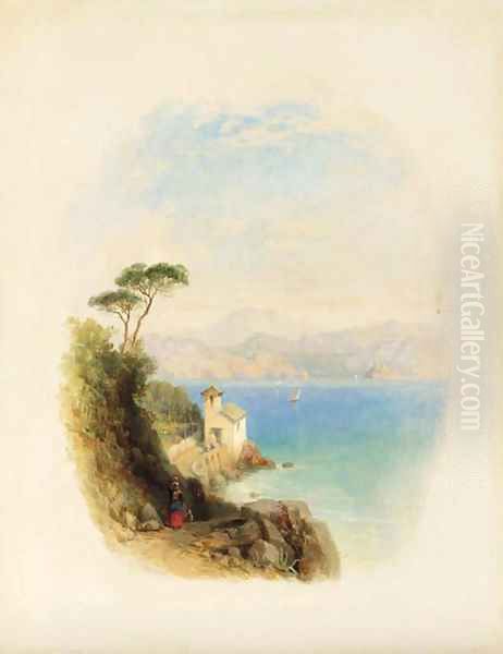 The Gulf of Spezia, Shelley's Tomb Oil Painting by George Edwards Hering