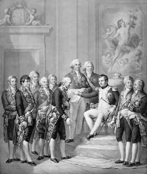 Napoleon 1769-1821 Granting the Constitution to the Duchy of Warsaw Oil Painting by Franz Seraph Hanfstaengel