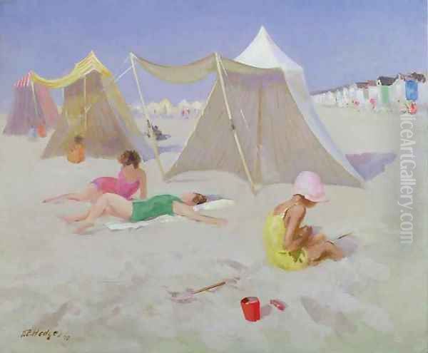 Beach scene Oil Painting by T.C. Hodges