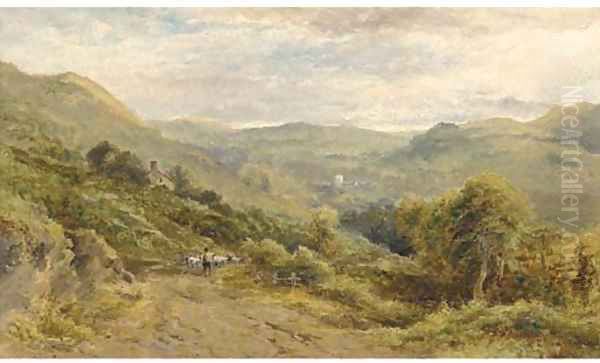 The valley of Varnun, Wales Oil Painting by William Hall