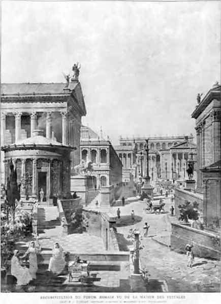 The Roman Forum of Antiquity Oil Painting by Theodor Josef Hubert Hoffbauer