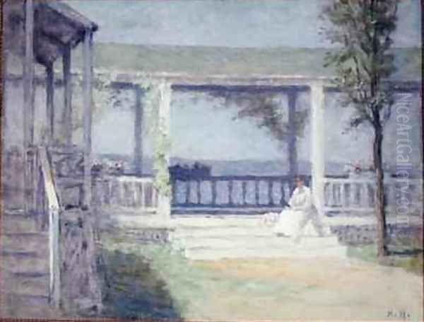 Mrs Harris on the Terrace Oil Painting by Robert Harris