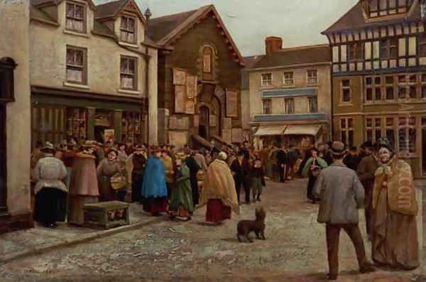 Warrington street scene Oil Painting by T. Hesketh