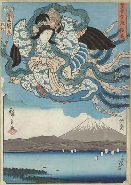 Ejiri Oil Painting by Utagawa Hiroshige & Kunisada