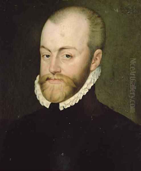 Portrait of Philip II 1527-1598 King of Spain Oil Painting by Lucas de Heere