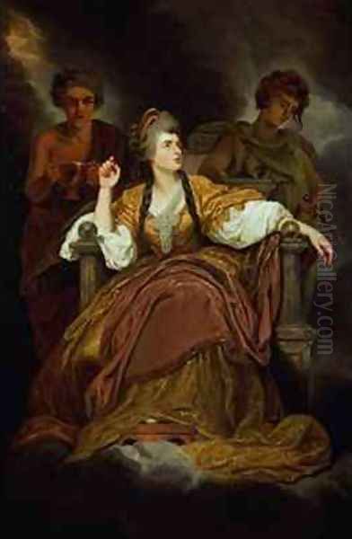 Mrs Siddons 1755-1831 as the Tragic Muse Oil Painting by Moses Haughton