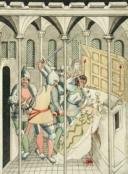 The Assassination of St Thomas a Becket at Canterbury Oil Painting by Thomas Fisher Hoxton