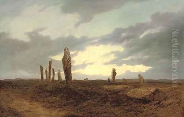 Standing stones Oil Painting by Edward Hargitt