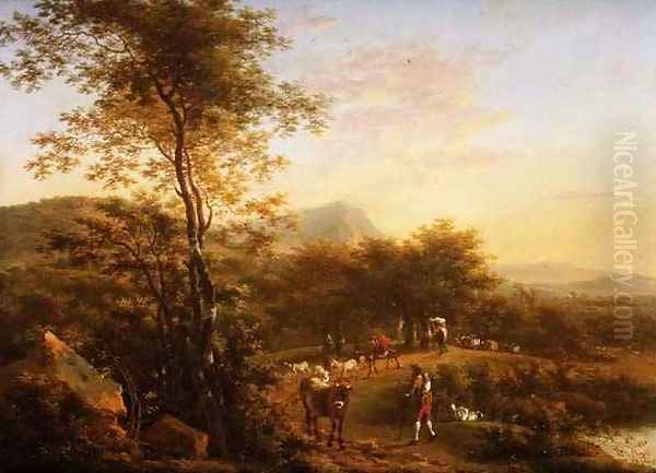 Italianate Landscape Oil Painting by Willem de Heusch