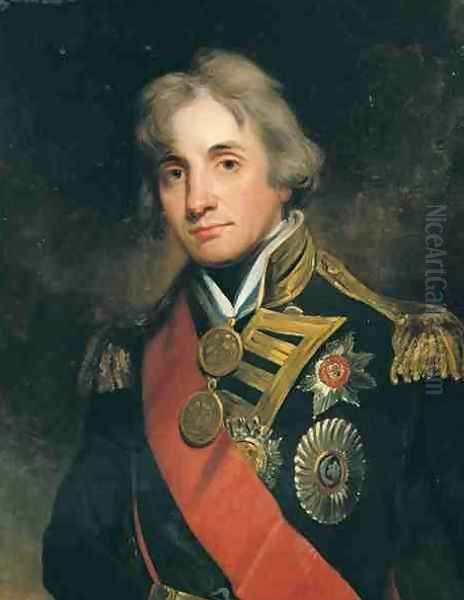 Portrait of Nelson 1758-1805 Oil Painting by George Peter Alexander Healy