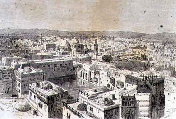 Jerusalem in the 1860s Oil Painting by Huyot, Jean Georges