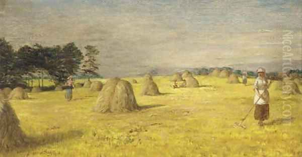 Haymaking Oil Painting by George Hay