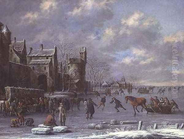 Winter Scene Oil Painting by Thomas Heeremans