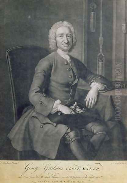 Portrait of George Graham 1673-1751 Clockmaker Oil Painting by Thomas Hudson