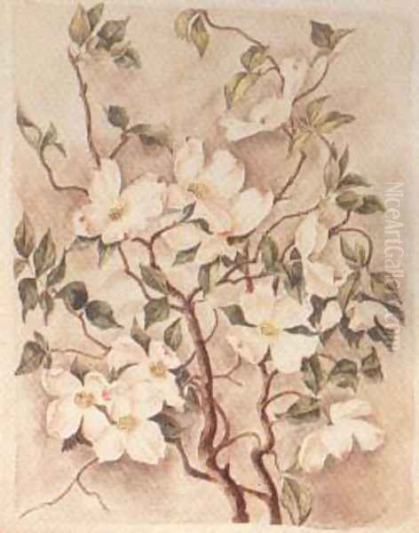 Flowering Dogwood Oil Painting by Caroline Harrison