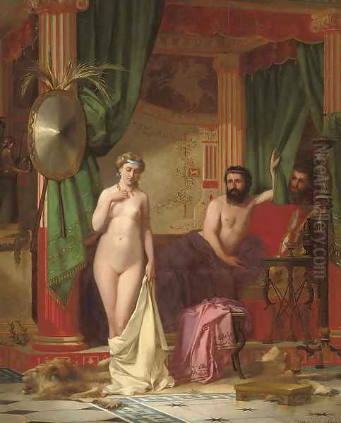 The myth of King Candaules Oil Painting by Charles Desire Hue