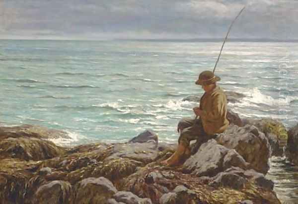 Baiting the line Oil Painting by Joseph Henderson