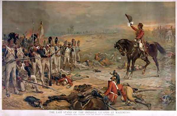 The Last Stand of the Imperial Guards at Waterloo in 1815 Oil Painting by Robert Alexander Hillingford