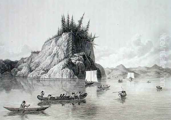 Expedition Crossing Lake Prosperous Oil Painting by Hood, Lieutenant