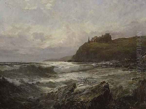 Tantallon Castle East Lothian Oil Painting by Claude Hayes