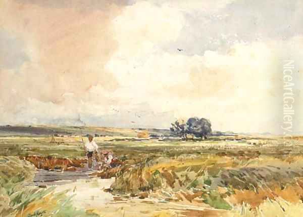 In the Meadows, Fordwick Oil Painting by Claude Hayes