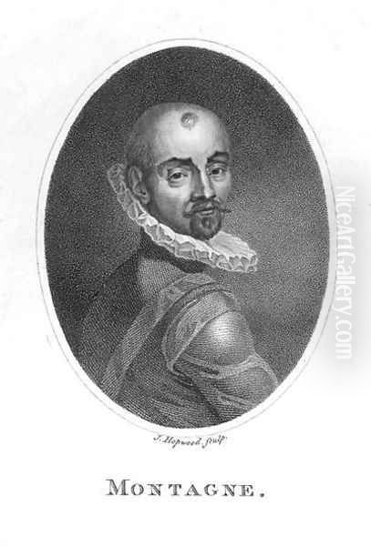 Portrait of Michel de Montaigne Oil Painting by James, the Elder Hopwood