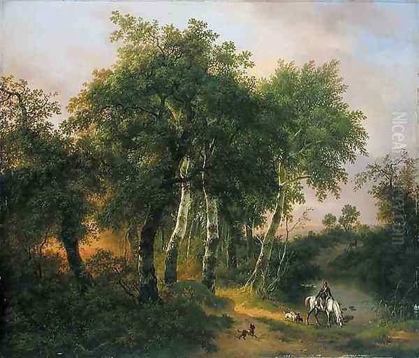 Landscape in Geldern Oil Painting by Pierre Jean Hellemans