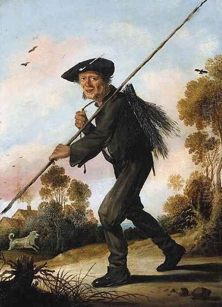 A chimneysweep in a landscape Oil Painting by School Of Haarlem