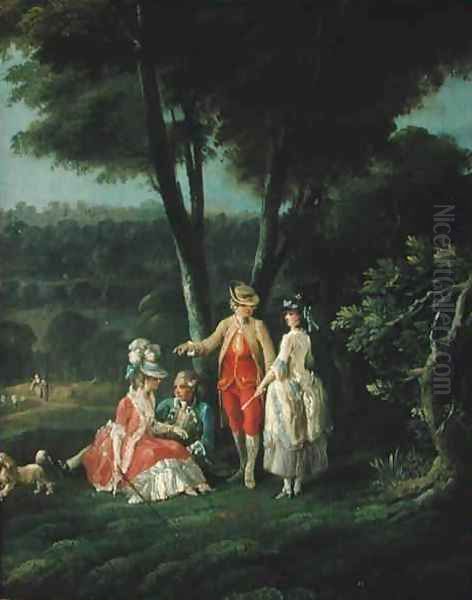 A Walk in the Park Oil Painting by Jean-Baptiste Hilaire