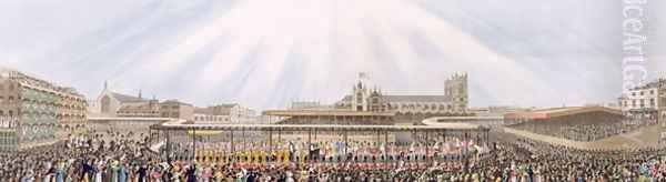 View of the Coronation Procession of King George IV from Westminster Hall to the Abbey Oil Painting by G. Humphrey