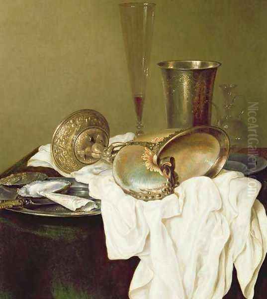 Still Life with a Nautilus Cup Oil Painting by Gerrit Willemsz. Heda