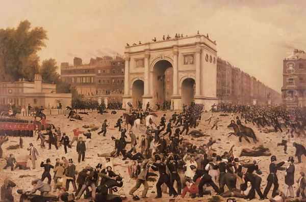 Manhood Suffrage Riots in Hyde Park Oil Painting by Nathan Hughes