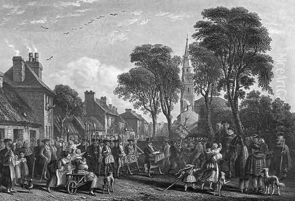 Tarbolton Procession of St James Lodge Oil Painting by David Octavius Hill