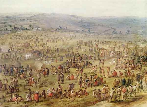 Military Encampment 3 Oil Painting by Robert van den Hoecke